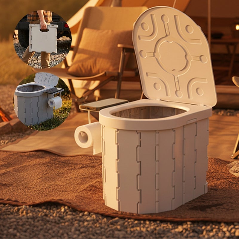 Portable Folding Toilet with Lid