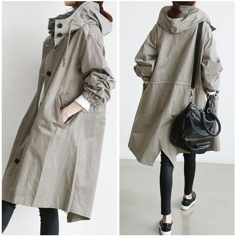 Wasserabweisende, lose Windjacke mit Kapuze