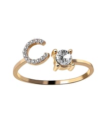 Offener Zirkonia-Ring mit Initialen