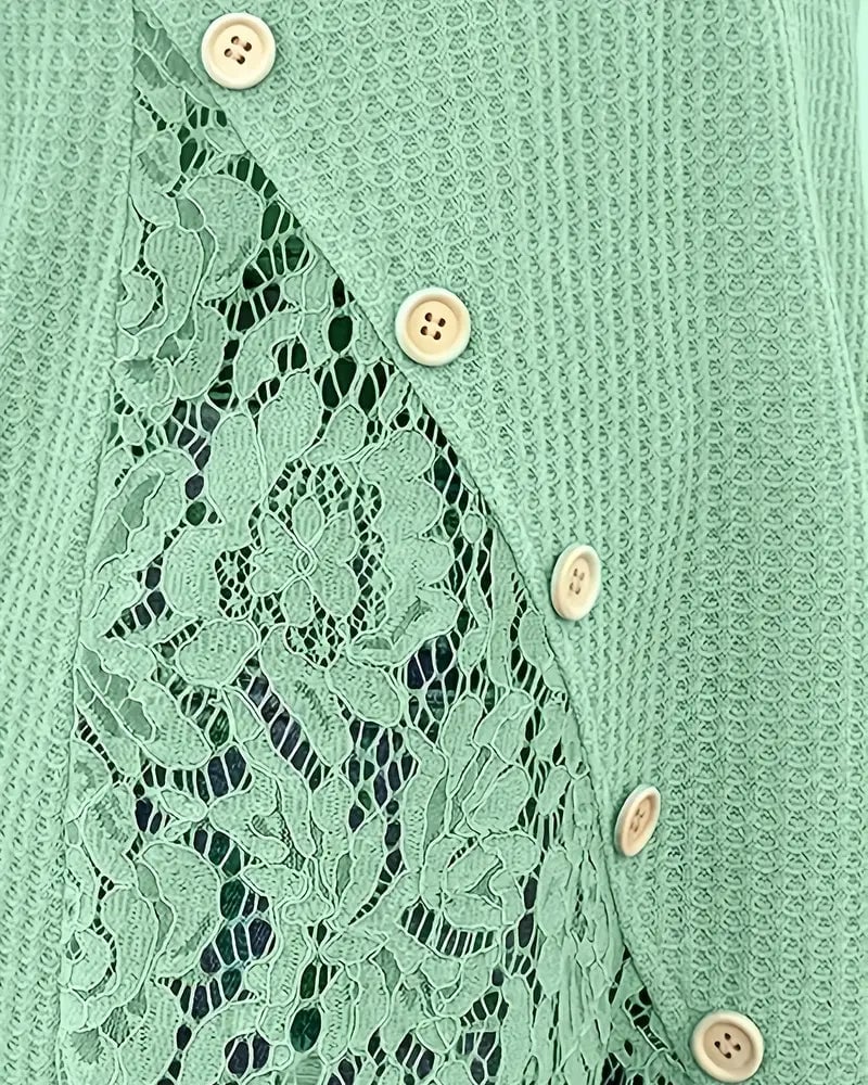 Lace Panel Knitted T-Shirt