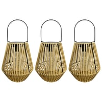 Handwoven Rattan Solar Lantern