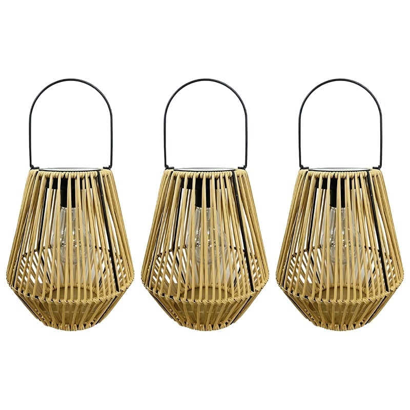 Handwoven Rattan Solar Lantern