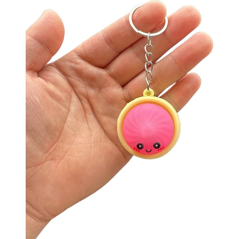 Light-Up Squeezable Steamed Bun Keychain