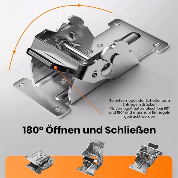 Saker 0-90-180 Grad Selbstsperr Klappscharnier Korrosionsbeständiger Unsichtbarer Verbinder