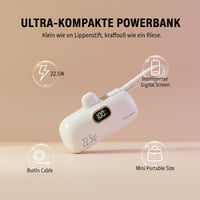 Mini-Powerbank mit integriertem Kabel