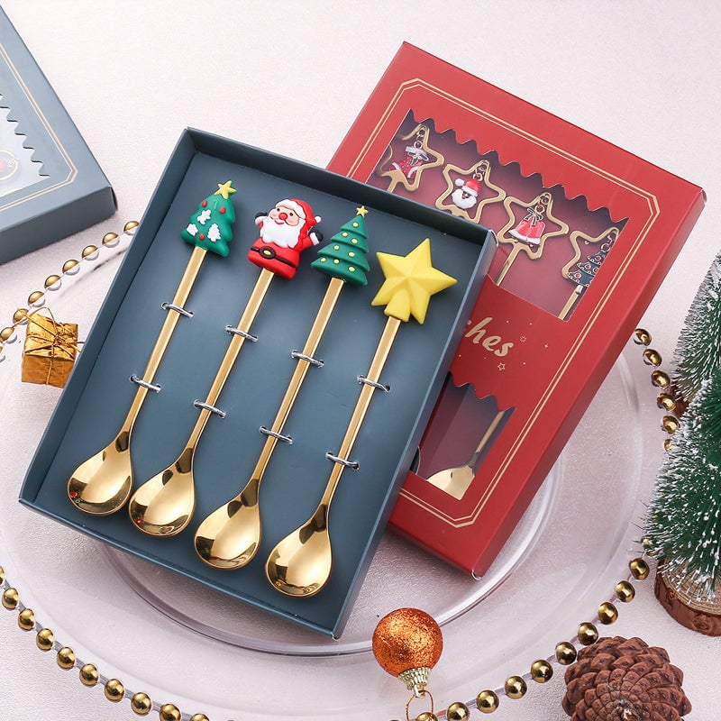 🎅Set de cuillères pour poupées de Noël🎄