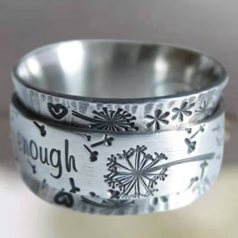 Silver Dandelion Spinner Ring