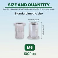 Aluminum open split rivet nuts