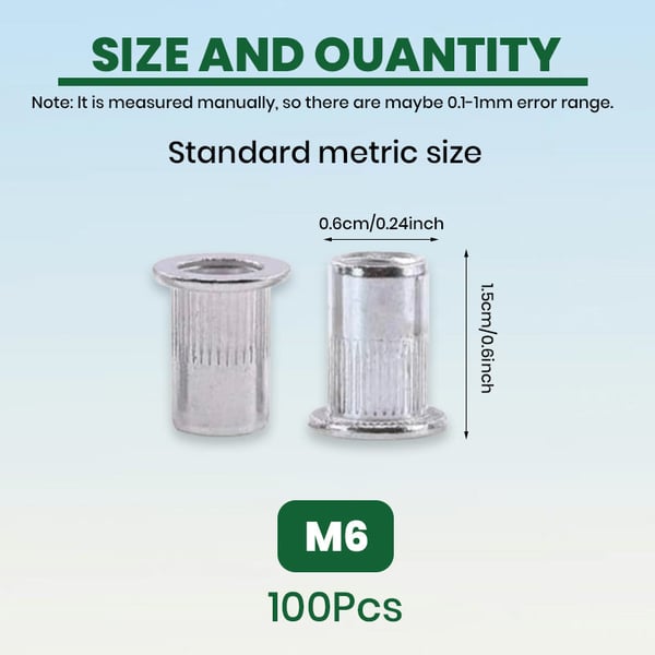 Aluminum open split rivet nuts