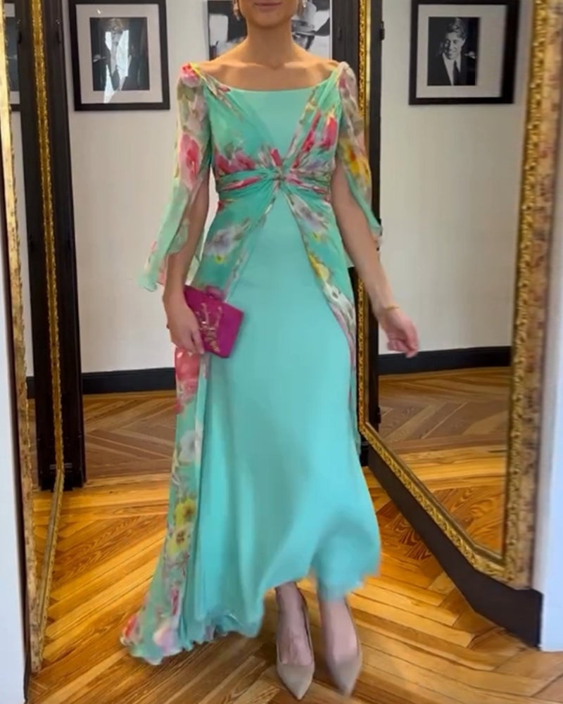 Elegantdesignet kjole med print