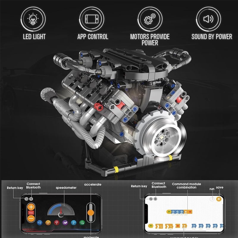 Sakerplus® V8 Working Car Engine Kit