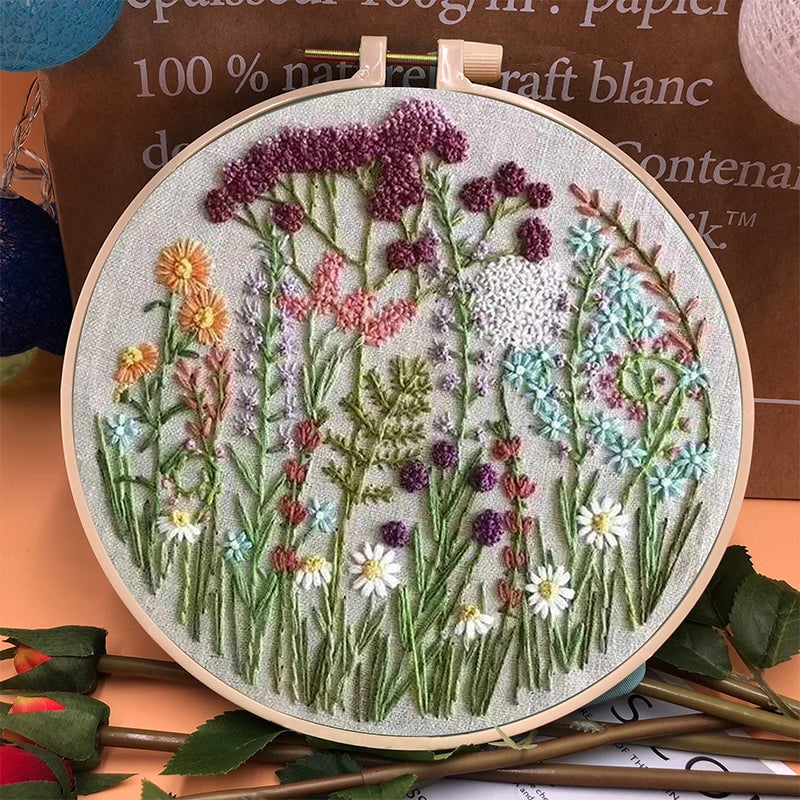 Bloemenpakket met borduurringen voor beginners