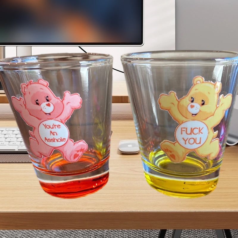 Swear Bears borrelglaasjes, 6 stuks