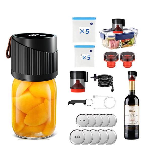 Kit de Scelleur Sous Vide Électrique pour Bocaux Mason