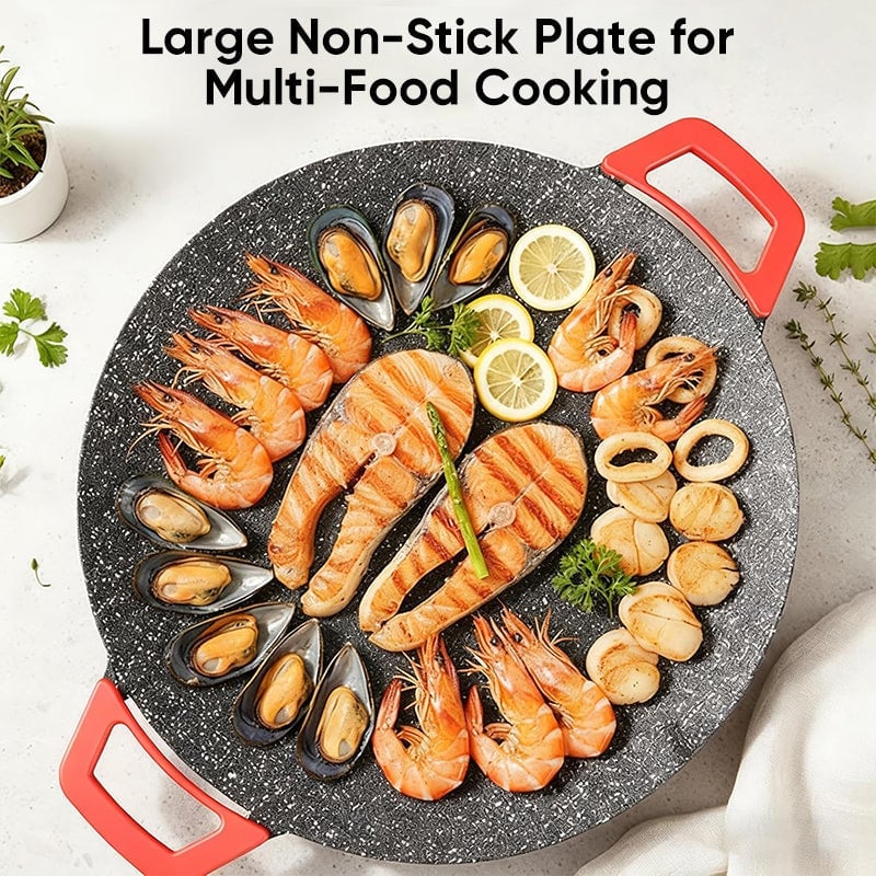Non-Stick Electric BBQ Grill with Temperature Control