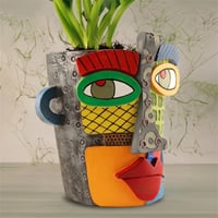 Abstrakte Schönheit Gesicht Blumentopf