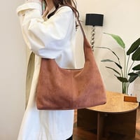Pendlertasche aus Wildleder mit großem Fassungsvermögen