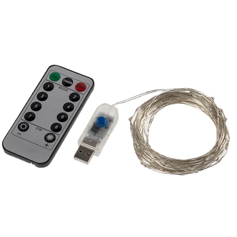 USB-Kupferdraht-Lichterkette mit Fernbedienung