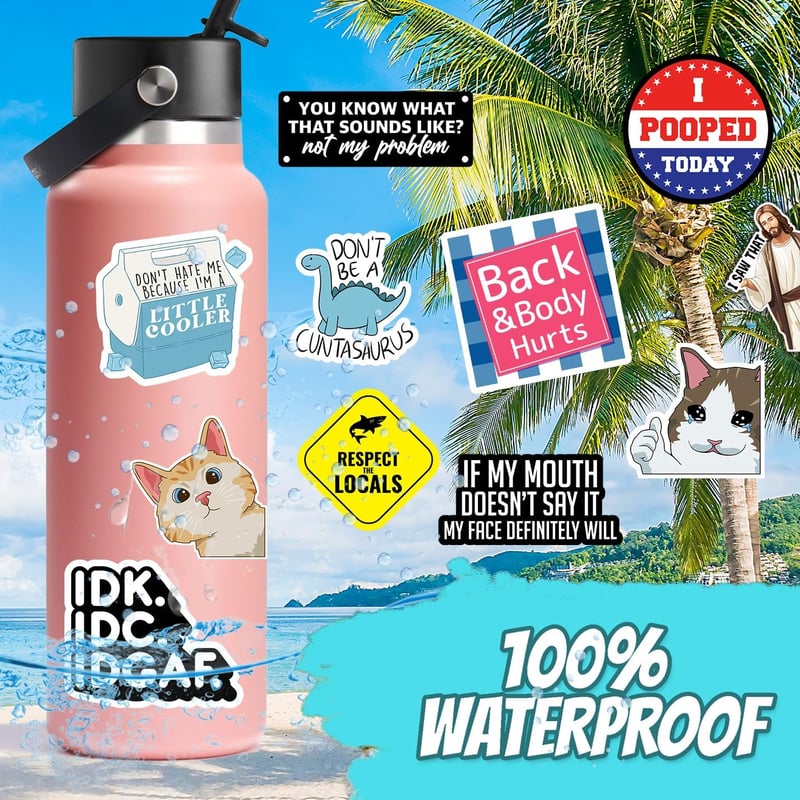 ✨ Set of 130 Pcs Funny Saying Stickers