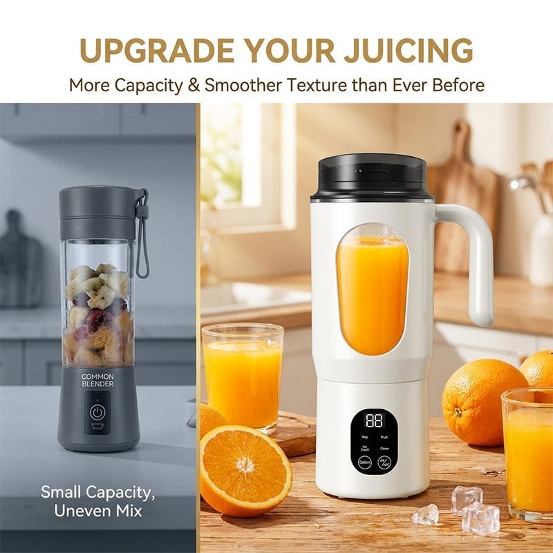 Portable 2-in-1 Electric Juicer and Smoothie Blender