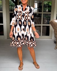 Jurk met print en 3/4 mouwen