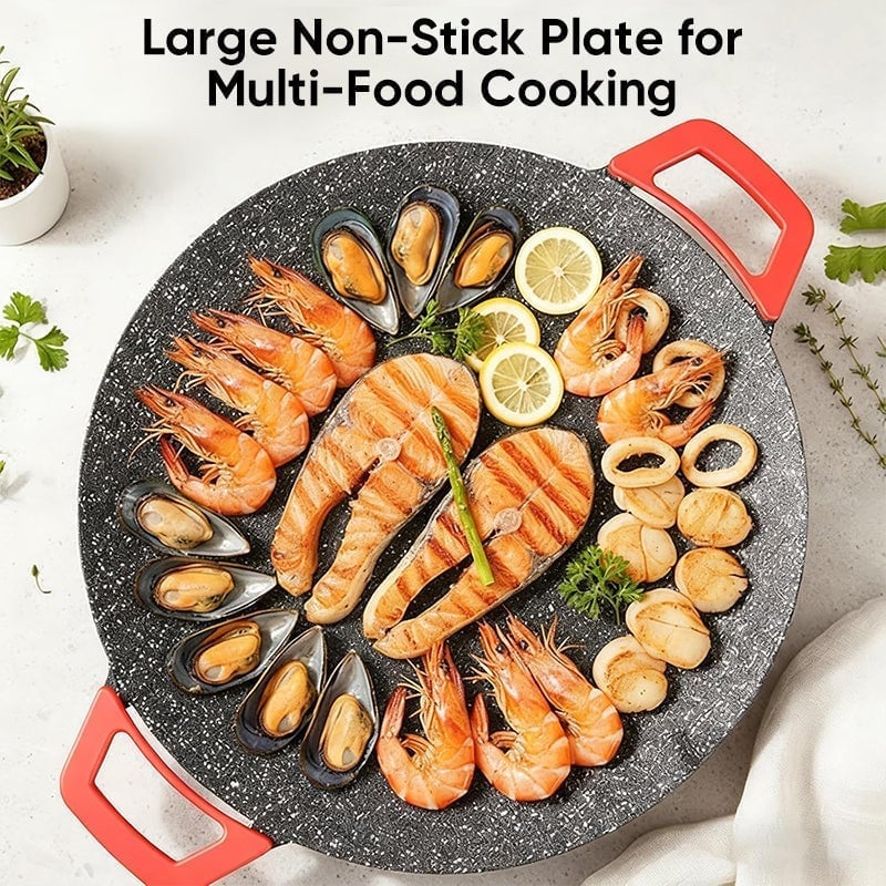 Non-Stick Electric BBQ Grill with Temperature Control