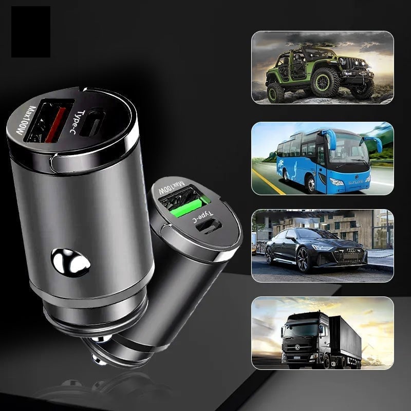 Sakerplus Metal Pull-Ring Invisible Fast Car Charger