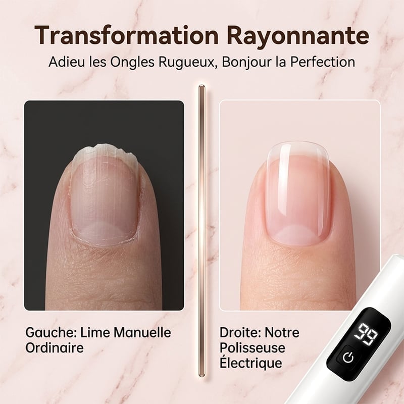 Lime à ongles électrique avec éclairage LED