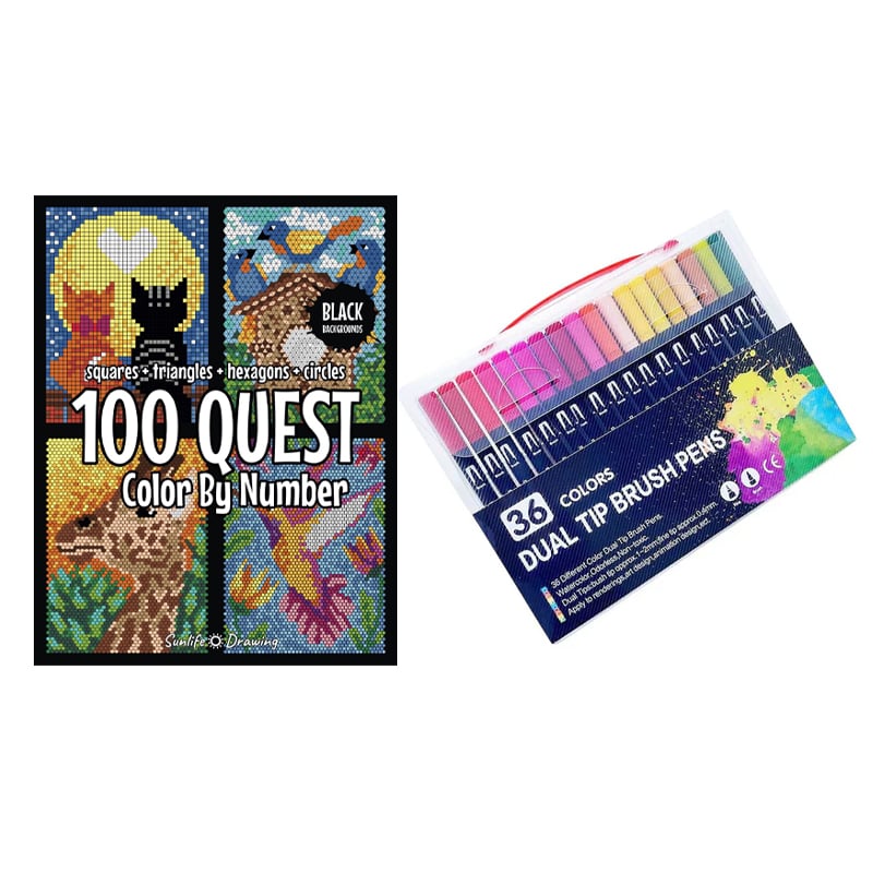 100 QUEST Color by Numbers Book