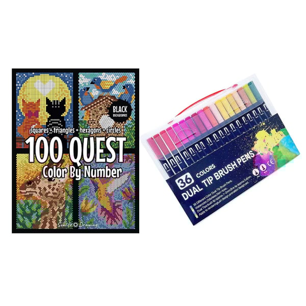 100 QUEST Color by Numbers Book