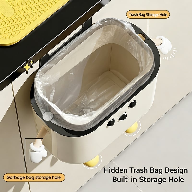 Cartoon Wall-Mounted Trash Bin