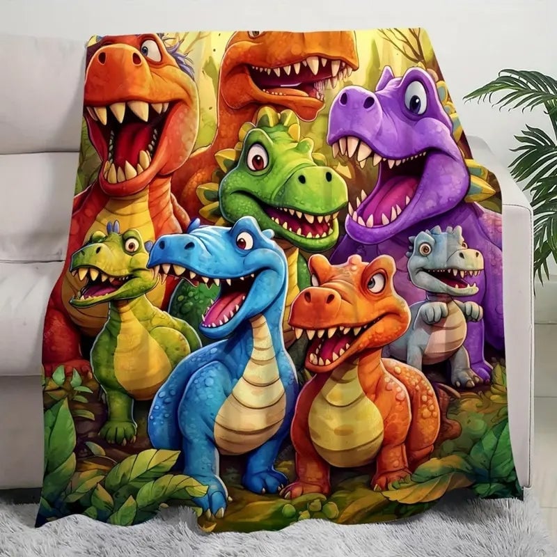 Flannel Dinosaur Nap Blanket