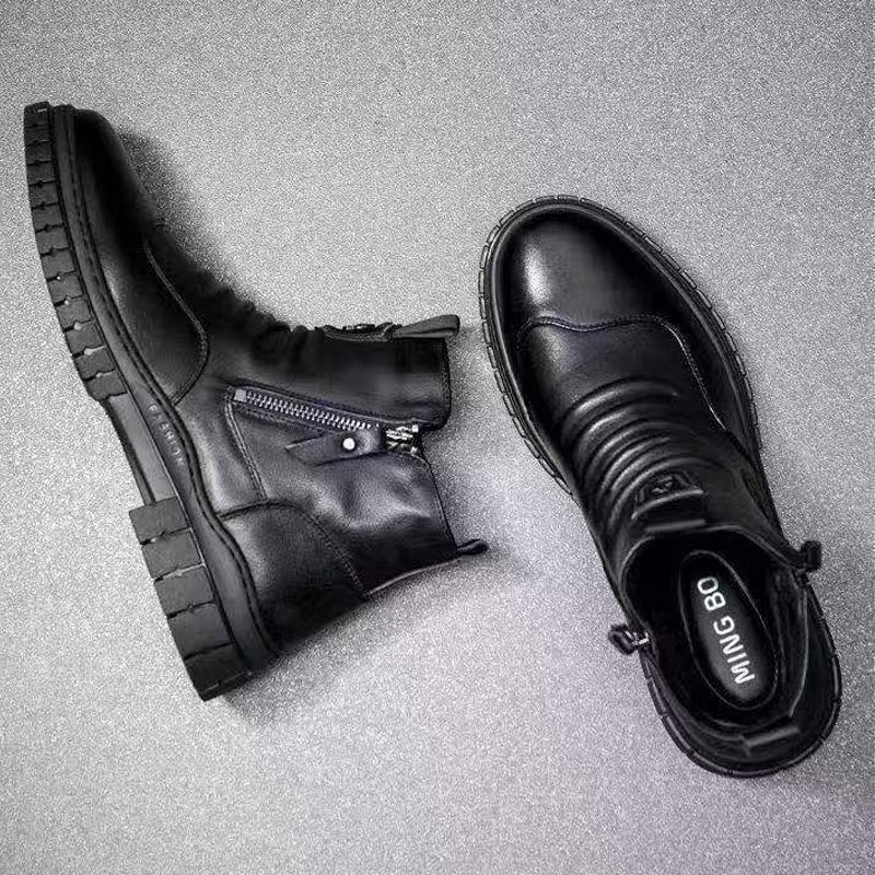 Martin-laarzen met handreliëf en rits voor heren