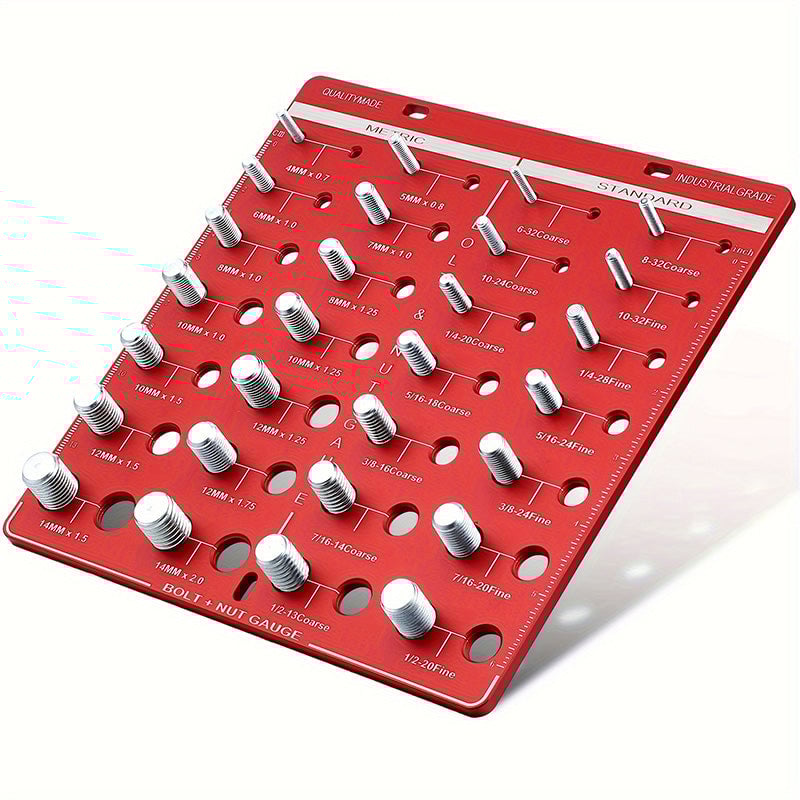 Screw & Thread Size Gauge – 28-Hole Square Checker