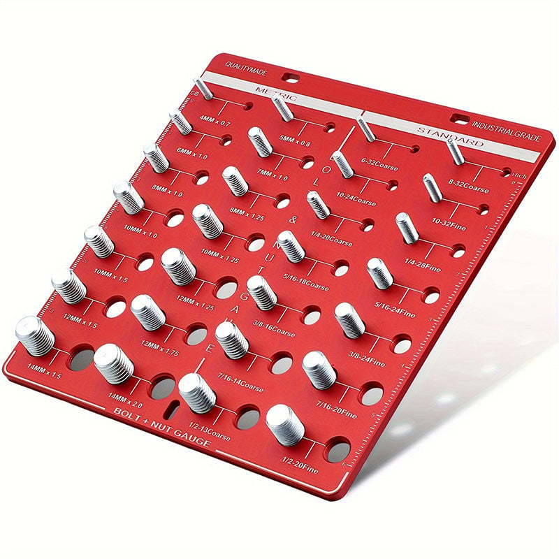 Screw & Thread Size Gauge – 28-Hole Square Checker