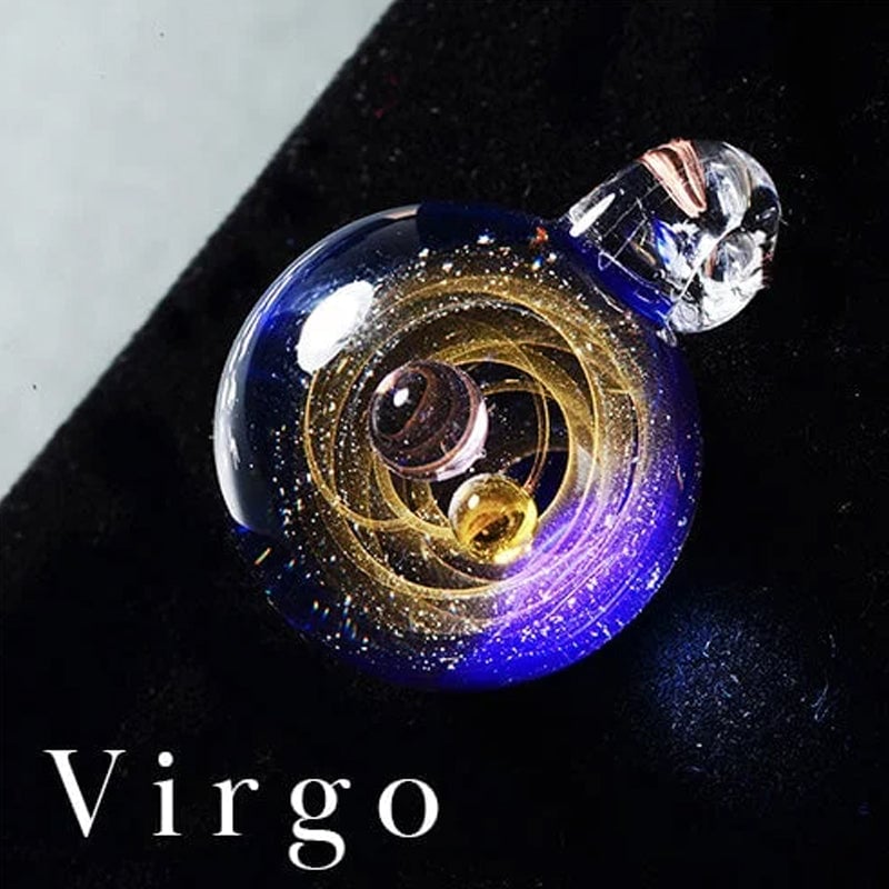 Cosmic starry glass bead pendant necklace