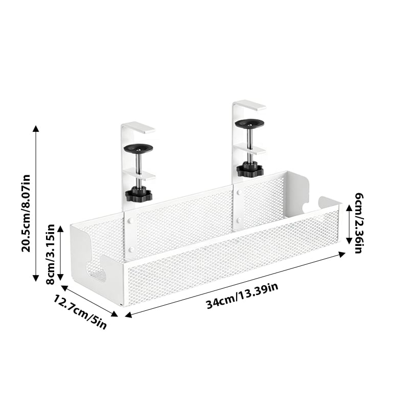 Adjustable No-Drill Under-Desk Cable Organizer
