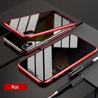 Verbesserte Anti-Peep-Magnet-Telefonhülle aus gehärtetem Glas mit zwei Seiten
