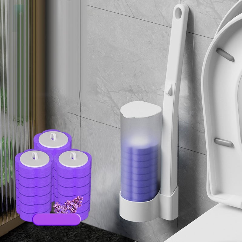 1*Toilet brush+18PCS Brush head -LAVENDER