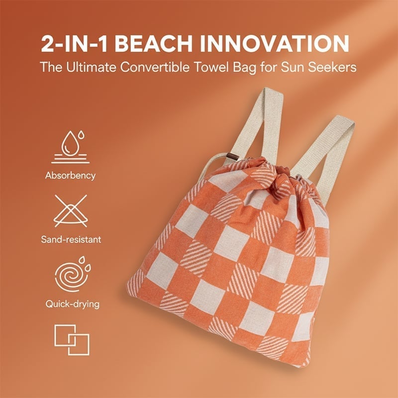 2-in-1 Convertible Beach Towel Bag