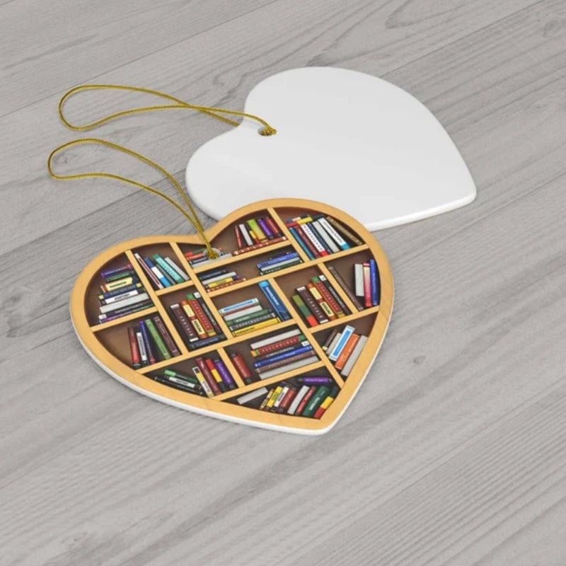 Christmas Cute Heart-shaped Bookshelf Decoration(Gift Package)