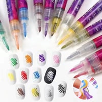 Marqueur de manucure 12 couleurs ultra fin et incurvé