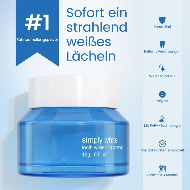 Weißmacher-Zahnpulver für strahlende Zähne