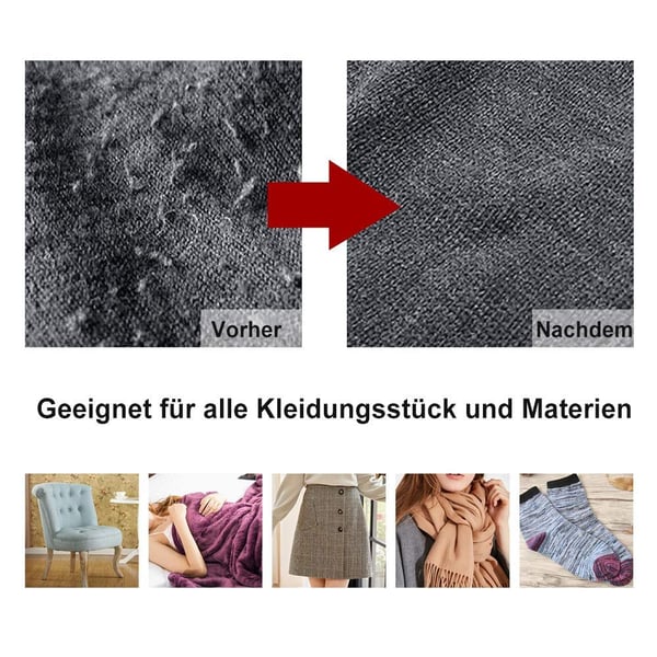 Tragbarer Strickwollekugel- Entferner, mit Konvertierungsstecker