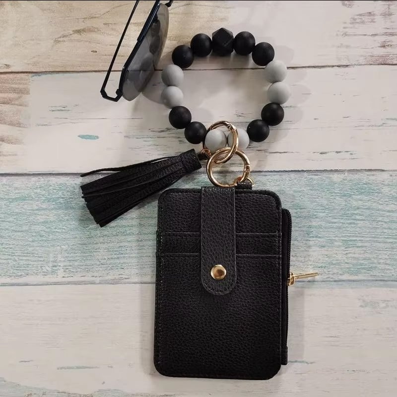 Stylish Card Holder With Silicone Bead Bracelet