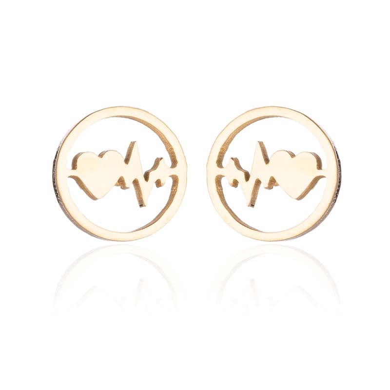 ECG Shaped Stud Earrings