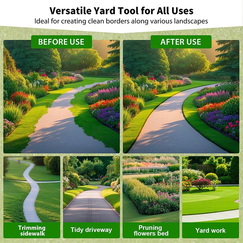 Half-moon lawn edger with T-handle