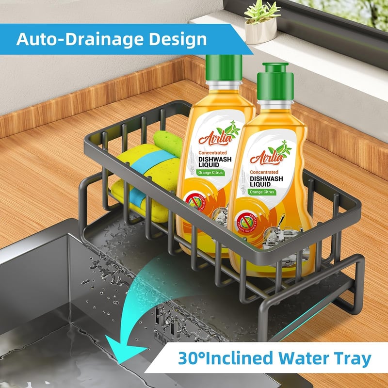 Self-Draining Kitchen Sponge Holder