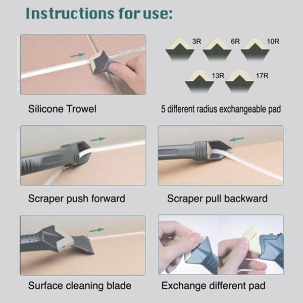 Domom® 3 in 1 Upgraded  Silicone Caulking Tools