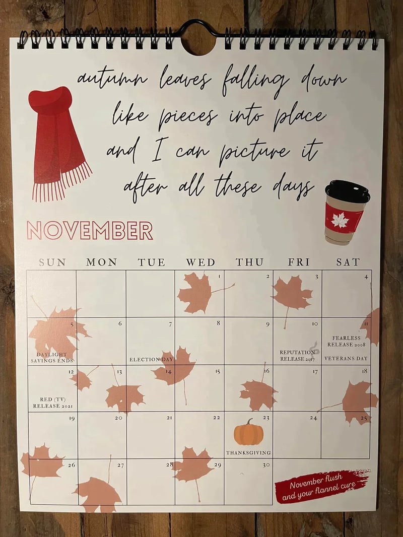 2024 Taylor Swift Låttexter kalender